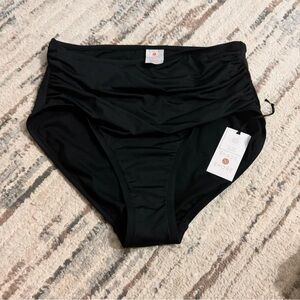 Black High-Waisted Swim Bottoms